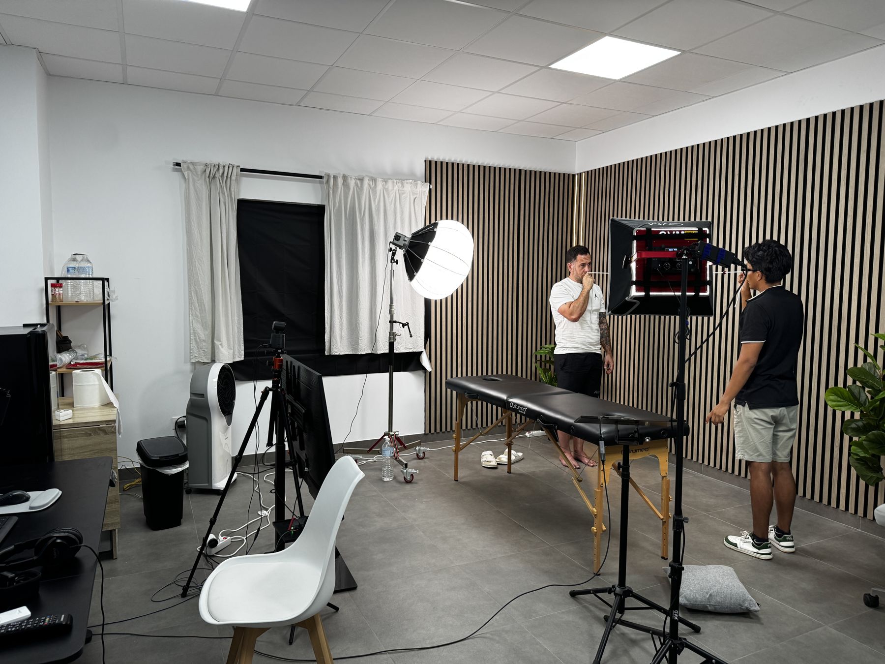 Set en estudio de fisioterapia